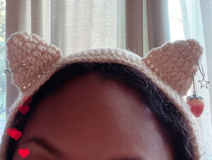 Cat Ear Crochet Headband/Bonnet *Preorder*