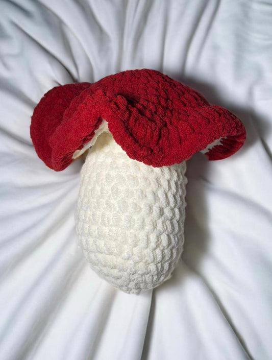 Red Chanterelle Mushroom Crochet Plushie