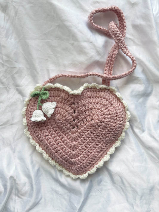 Flower Garden Heart Lace Crochet Bag *Preorder*
