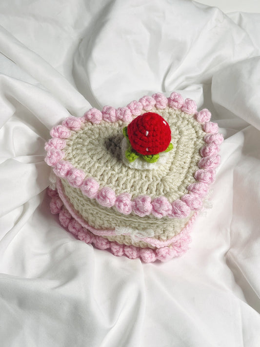 Strawberry Shortcake Crochet Cake Jewelry Box *Preorder*